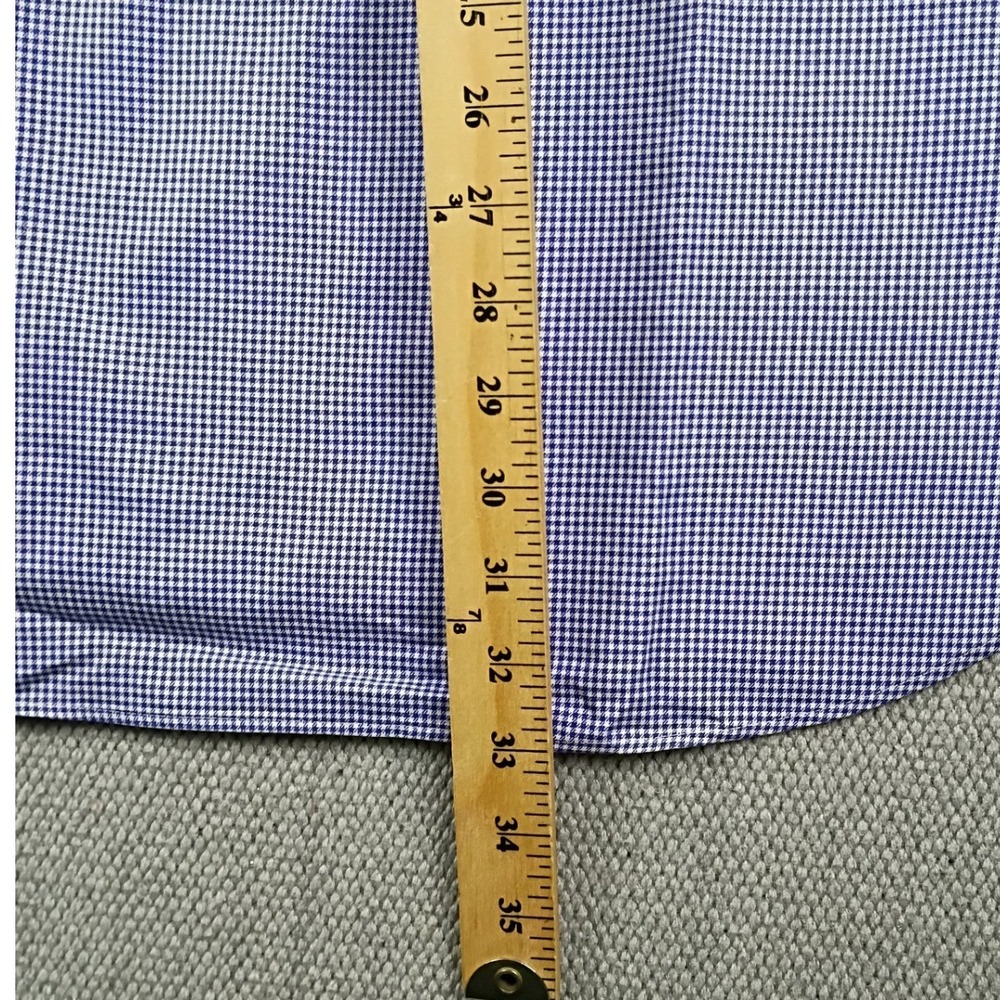 Ralph Lauren Button Down Mens 16.5 XXL Blue Gingham Classic Fit Vintage Short - Picture 8 of 9